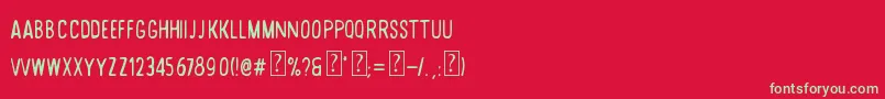 フォントDesertRoad – 赤い背景に緑の文字