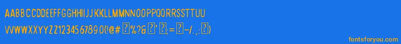 フォントDesertRoad – オレンジ色の文字が青い背景にあります。