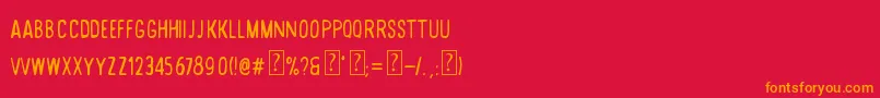 フォントDesertRoad – 赤い背景にオレンジの文字