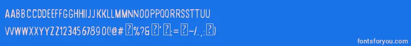 フォントDesertRoad – ピンクの文字、青い背景