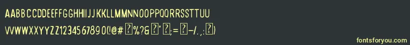 フォントDesertRoad – 黒い背景に黄色の文字