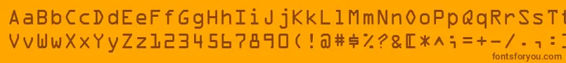OcrAIi Font – Brown Fonts on Orange Background