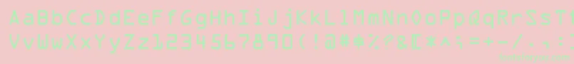 OcrAIi Font – Green Fonts on Pink Background