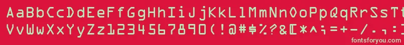 フォントOcrAIi – 赤い背景に緑の文字