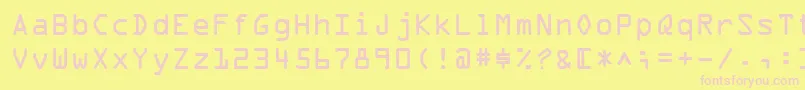 OcrAIi Font – Pink Fonts on Yellow Background