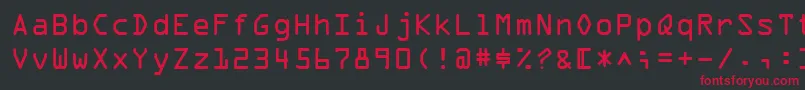 OcrAIi Font – Red Fonts on Black Background