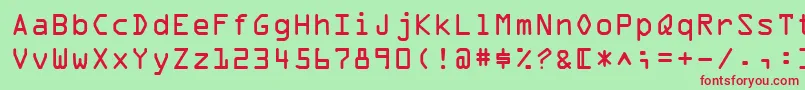 フォントOcrAIi – 赤い文字の緑の背景