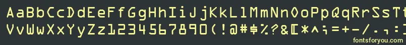 フォントOcrAIi – 黒い背景に黄色の文字