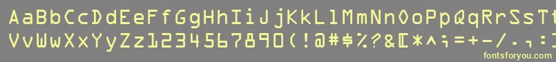 OcrAIi Font – Yellow Fonts on Gray Background