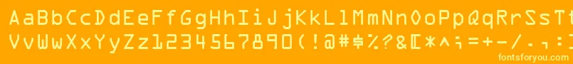 フォントOcrAIi – オレンジの背景に黄色の文字