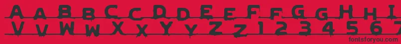 LvdcGncdRmx2 Font – Black Fonts on Red Background