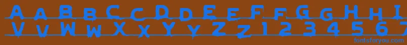 LvdcGncdRmx2 Font – Blue Fonts on Brown Background