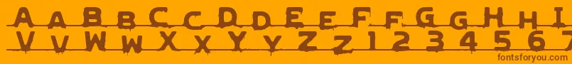 LvdcGncdRmx2 Font – Brown Fonts on Orange Background