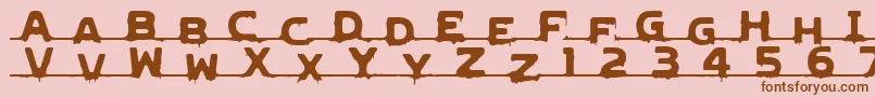 LvdcGncdRmx2 Font – Brown Fonts on Pink Background