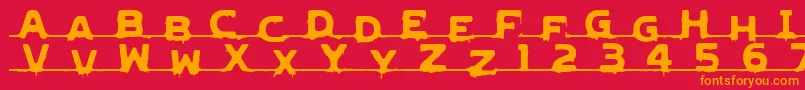 Police LvdcGncdRmx2 – polices orange sur fond rouge