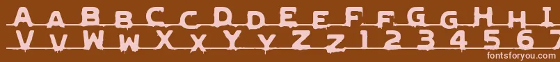 LvdcGncdRmx2-Schriftart – Rosa Schriften auf braunem Hintergrund