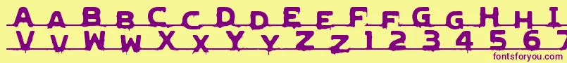 Czcionka LvdcGncdRmx2 – fioletowe czcionki na żółtym tle