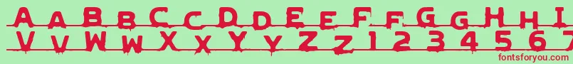 LvdcGncdRmx2 Font – Red Fonts on Green Background