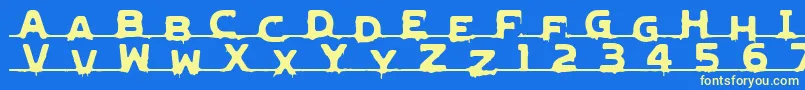 LvdcGncdRmx2 Font – Yellow Fonts on Blue Background