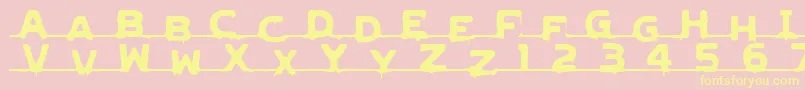 Fonte LvdcGncdRmx2 – fontes amarelas em um fundo rosa
