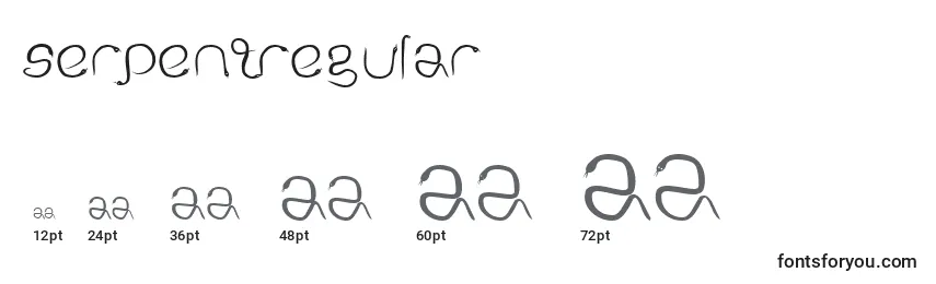 SerpentRegular Font Sizes