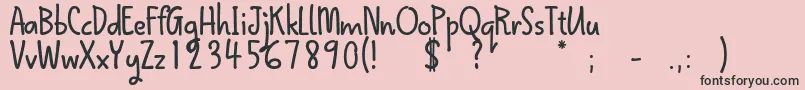 Fonte QokipopsFree – fontes pretas em um fundo rosa