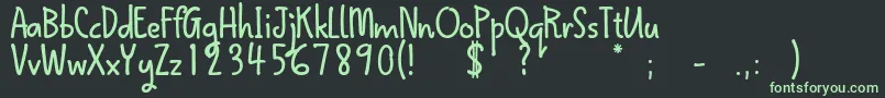 フォントQokipopsFree – 黒い背景に緑の文字