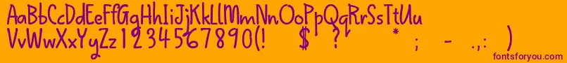 QokipopsFree Font – Purple Fonts on Orange Background