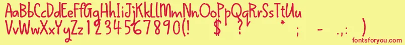 QokipopsFree Font – Red Fonts on Yellow Background