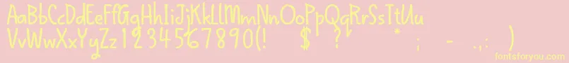 QokipopsFree-Schriftart – Gelbe Schriften auf rosa Hintergrund