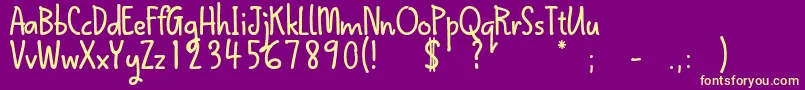 QokipopsFree Font – Yellow Fonts on Purple Background