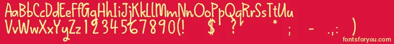 QokipopsFree Font – Yellow Fonts on Red Background