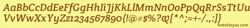 Шрифт CreteroundItalic – коричневые шрифты на жёлтом фоне