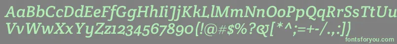 Fonte CreteroundItalic – fontes verdes em um fundo cinza