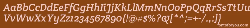 Шрифт CreteroundItalic – розовые шрифты на коричневом фоне