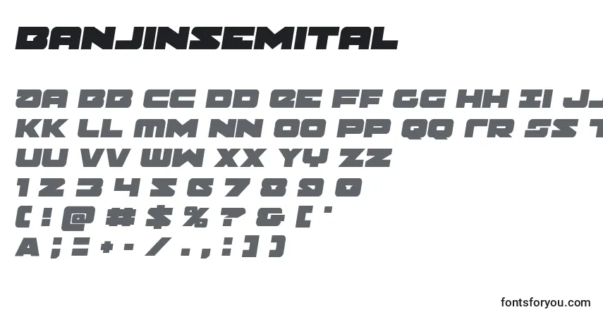 A fonte Banjinsemital – alfabeto, números, caracteres especiais