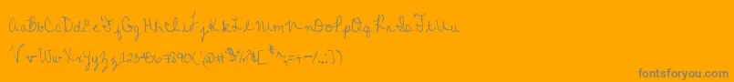 MtfColleenCursive-Schriftart – Graue Schriften auf orangefarbenem Hintergrund