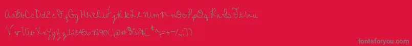 Police MtfColleenCursive – polices grises sur fond rouge