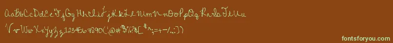 Шрифт MtfColleenCursive – зелёные шрифты на коричневом фоне