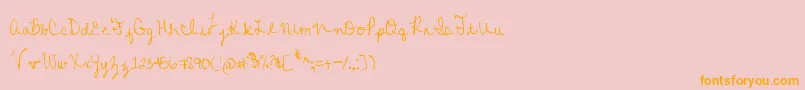 MtfColleenCursive-Schriftart – Orangefarbene Schriften auf rosa Hintergrund