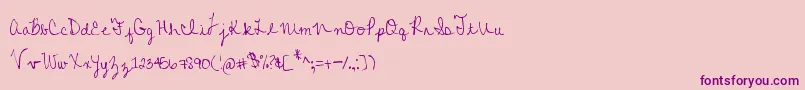 MtfColleenCursive Font – Purple Fonts on Pink Background