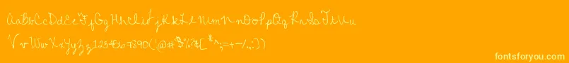 MtfColleenCursive Font – Yellow Fonts on Orange Background