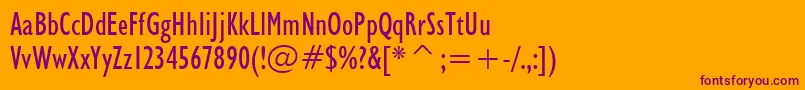 Humanist521CondensedBt Font – Purple Fonts on Orange Background