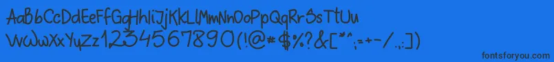 SloppyHand Font – Black Fonts on Blue Background