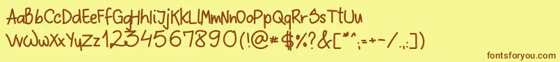 Шрифт SloppyHand – коричневые шрифты на жёлтом фоне