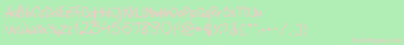 Шрифт SloppyHand – розовые шрифты на зелёном фоне