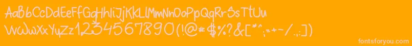 Шрифт SloppyHand – розовые шрифты на оранжевом фоне