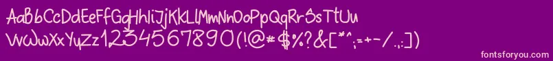 SloppyHand Font – Pink Fonts on Purple Background