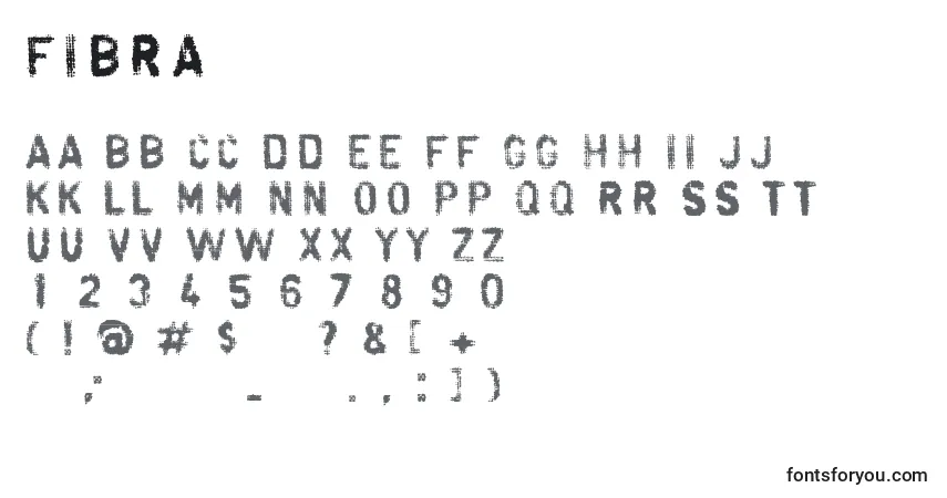 Шрифт Fibra – алфавит, цифры, специальные символы