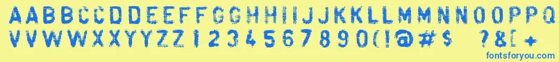 Fibra Font – Blue Fonts on Yellow Background
